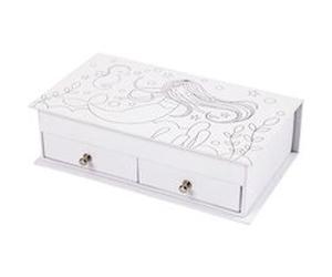 Creotime boîte à bijoux en carton pour filles de 18 cm de blanc chacune Blanc G