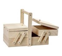 Creotime boîte à couture en bois unisexe 24 x 16,3 x 19 cm Marron G