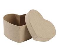Creotime boîte Coeur en papier mâché 11,5 cm marron Marron