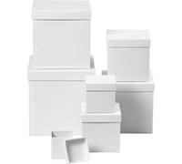 Creotime boîtes Carton carré 7,5-23 cm blanc 7 pièces Blanc G