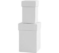 Creotime boîtes Carton carré 7-9 cm blanc en 2 parties Blanc G