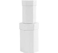 Creotime boîtes Carton hexagonal 7-9 cm blanc en 2 parties Blanc G