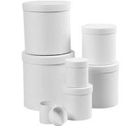 Creotime boîtes Carton rond 7,5-23 cm blanc en 7 parties Blanc G