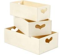 Creotime boîtes de rangement bois unisexe 3 pièces Marron G