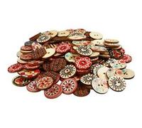 Creotime boutons en bois 20 mm 180 pièces Multicolore G