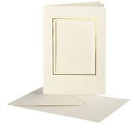 Creotime Cartes Passepartout avec enveloppe 15 cm blanc/doré Doré G