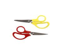 Creotime ciseaux pour enfants rouge/jaune 12,5 cm droits et gauchers pointés 12 pièces