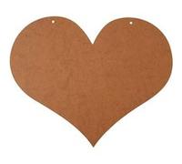 Creotime coeur artisanal en bois 50 x 40 cm brun chacun Marron G