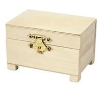Creotime coffre au trésor avec fermeture en bois 6 x 9 x 6 cm Marron G