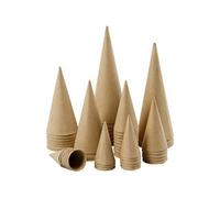 Creativ Lot de 50 cônes en papier mâché 26549 – 4 à 20 cm – Marron