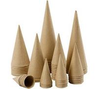 Creotime cônes en papier mâché 8-20 cm marron 50 pièces Marron G