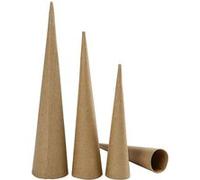 Creotime cônes papier-mâché 20-25-30 cm marron 3 pièces Marron G