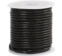 Creotime cordon en cuir noir 2 mm d'épaisseur 10 m Noir