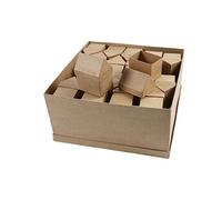 Creotime décoration Maisons en papier mâché 10,5 cm marron 40 pièces Bruin