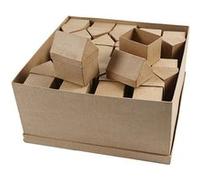 Creotime décoration Maisons en papier mâché 10,5 cm marron 40 pièces Bruin G
