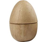 Creotime décoration Oeuf en papier mâché 12 cm marron chacun Marron G