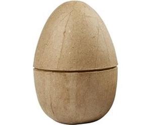Creotime décoration Oeuf en papier mâché 12 cm marron chacun Marron G