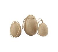 Creotime décoration Oeufs en papier mâché 3-4-5 cm marron 6 pièces