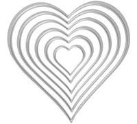 Creotime découpe d'un coeur de moule 2,5x3-10x11 cm Argent G