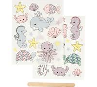 Creotime étiquettes à frotter animaux marins 12 x 15,5 cm