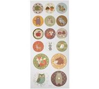 Creotime feuille d'autocollant animaux de la forêt 23 x 10 cm 16 pièces Multicolore G