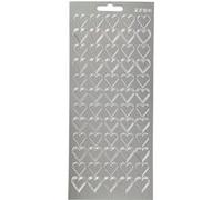 Creotime feuille d'autocollant coeurs 1 feuille d'autocollant argent Argent G