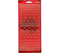 Creotime feuille d'autocollant coeurs 1 feuille d'autocollant rouge Rouge G