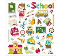 Creotime feuille d'autocollant école 16,5 x 15 cm 32 pièces Multicolore