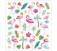 Creotime feuille d'autocollant flamant 16,5 x 15 cm 37 pièces Multicolore G