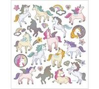 Creotime feuille d'autocollant licorne 16,5 x 15 cm 27 pièces Multicolore G