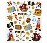 Creotime feuille d'autocollant pirate paillettes 16,5 x 15 cm 31 pièces Multicolore G