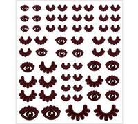 Creotime feuille d'autocollant yeux 16,5 x 15 cm 60 pièces noir Noir