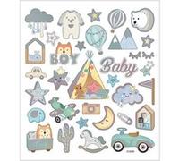 Creotime feuille d'autocollants bébé garçon 16,5 x 15 cm 32 pièces G