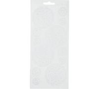 Creotime feuille d'autocollants fleurs blanches Blanc