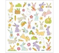Creotime feuille d'autocollants Lapin de Pâques multicolore 15 x 16,5 cm G