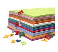 Creotime feuilles de mousse de lettres et de chiffres autocollantes 24 pièces Multicolore G