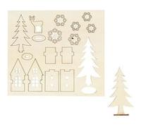 Creotime figures en bois arbre / cerf brun 17 cm Marron G
