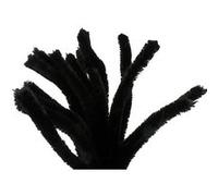 Creotime fil chenille 15 pièces 30 cm 30 cm 15 mm noir Noir