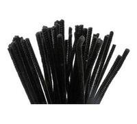 Creotime fil chenille 50 pièces 30 cm 30 cm 6 mm noir