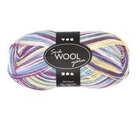 Creotime fil de chaussette L : 200m harmonie blanc cassé/violet 50gr G