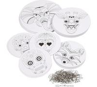 Creotime kit de bricolage Animaux mobiles 12-15-18 cm carton blanc 60 pièces Wit