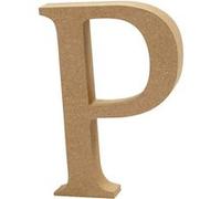 Creotime lettre en bois P 8 cm Marron G