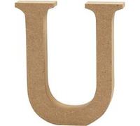 Creotime lettre en bois U 8 cm Marron G
