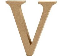 Creotime lettre en bois V 8 cm Marron G