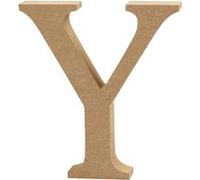 Creotime lettre en bois Y 8 cm Marron G