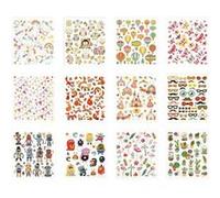 Creotime livre d'autocollants toute l'année 16,5 x 15 cm 12 feuilles Multicolore G