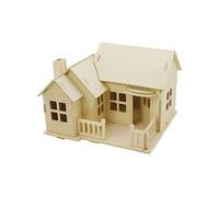 Creotime Maison en bois 3D avec terrasse 19 x 17,5 x 15 cm