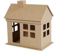 Creotime maison en papier mâché 23 x 22,5 cm brun chacun Marron G