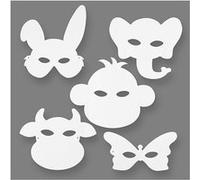 masques d'animaux blanc h : 13-24 cm l : 20-28 cm 16 pièces