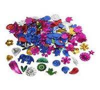 Creotime mélange de paillettes carnavalesques de couleurs vives 15-45 mm 30 grammes Multicolore G